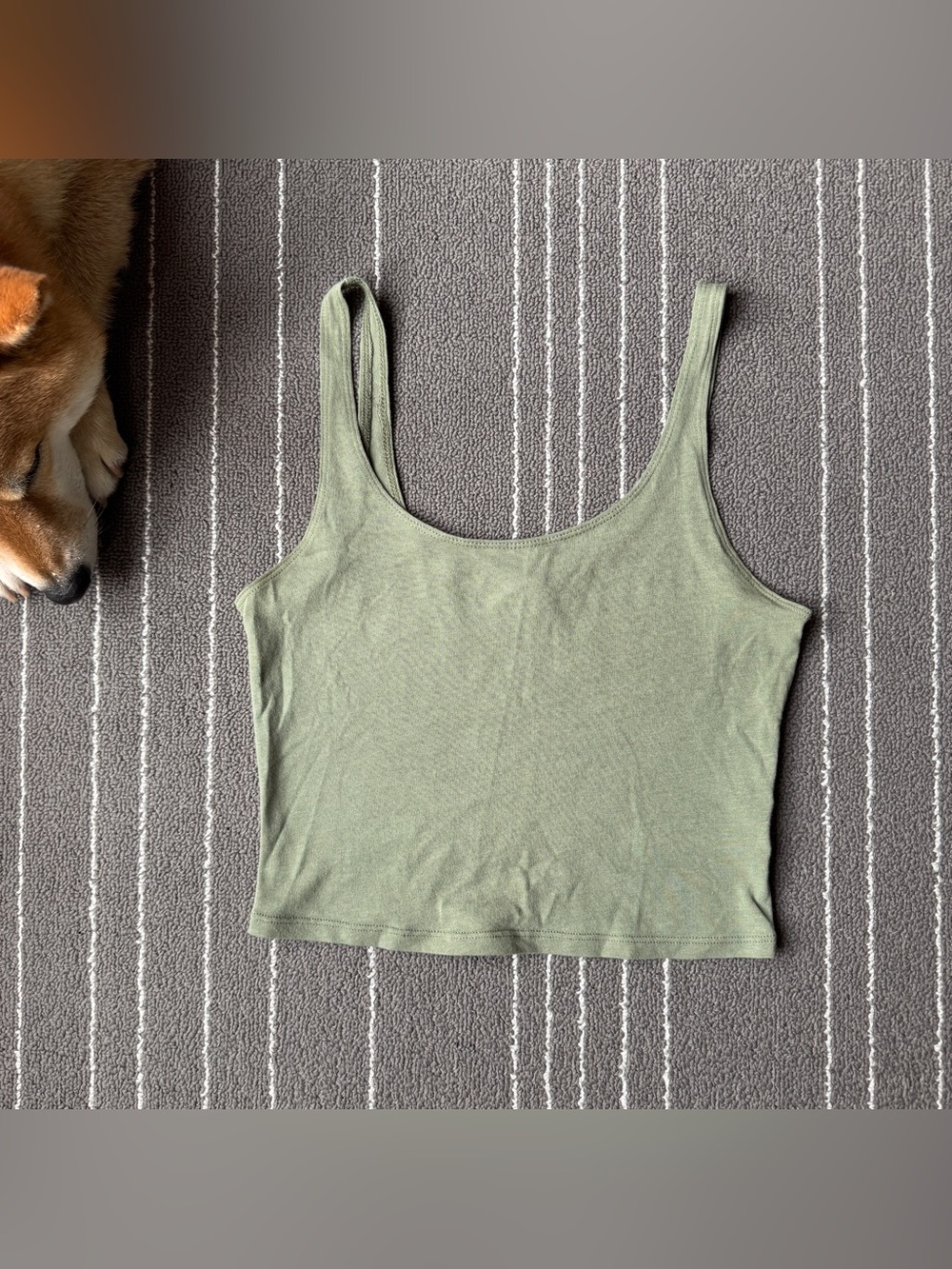 Women's Olive Green Scoop Neck Tank Top